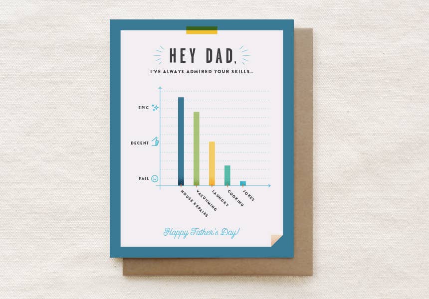 Dad Skills - Father's Day Card - Nest and Sprout - Quirky Paper Co.