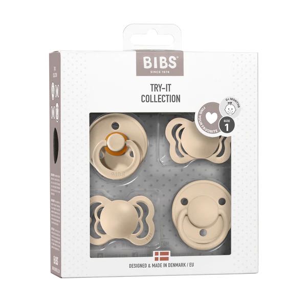 Vanilla Colour BIBS Try-It Pacifier Collection - 4 Different Soother Styles to Try