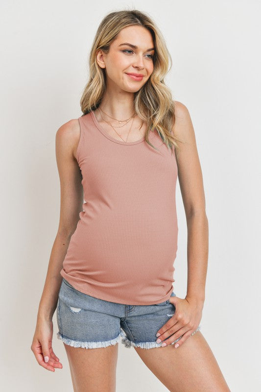 Jinson Mama Maternity Fitted Tank Top Side Ruching Scoop Neck Womens Basic  Solid Pregnancy Clothes : : Clothing, Shoes & Accessories