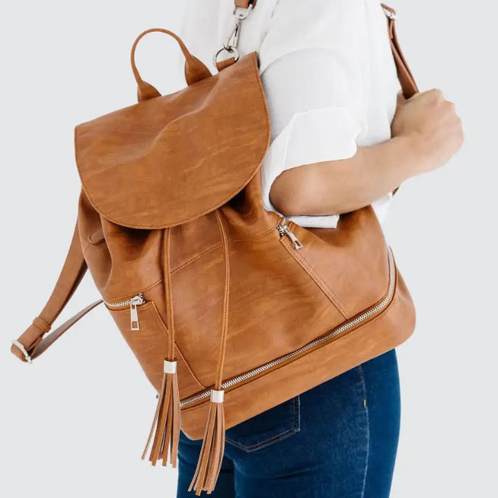 Lifestyle view of the Citi Journey Diaper Bag | Vintage Tan | Citi Collective