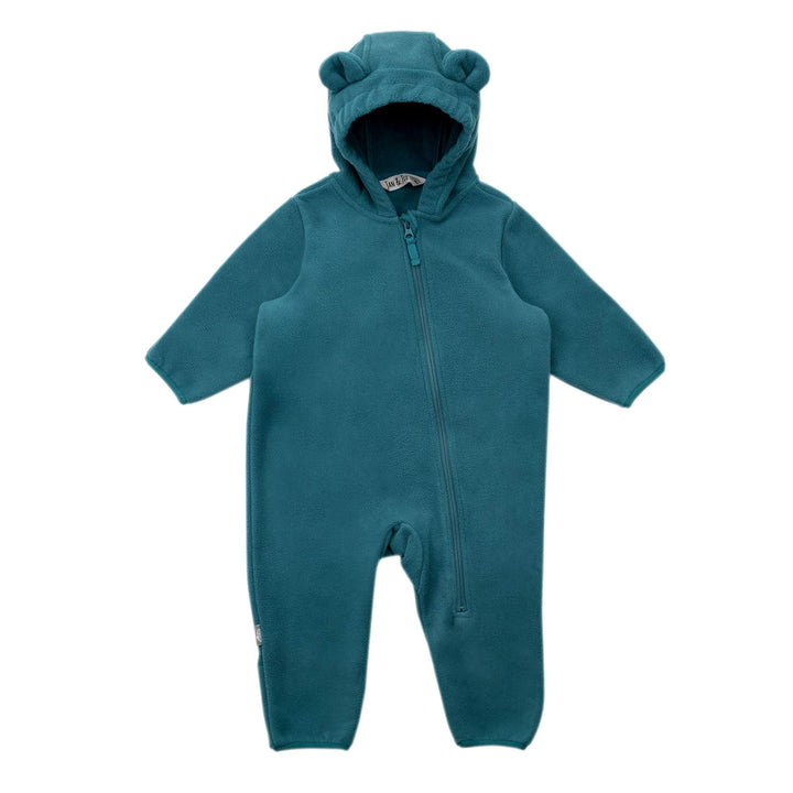 Jan & Jul Fleece Suit | Baby Outerwear in Blue Spruce, flat lay