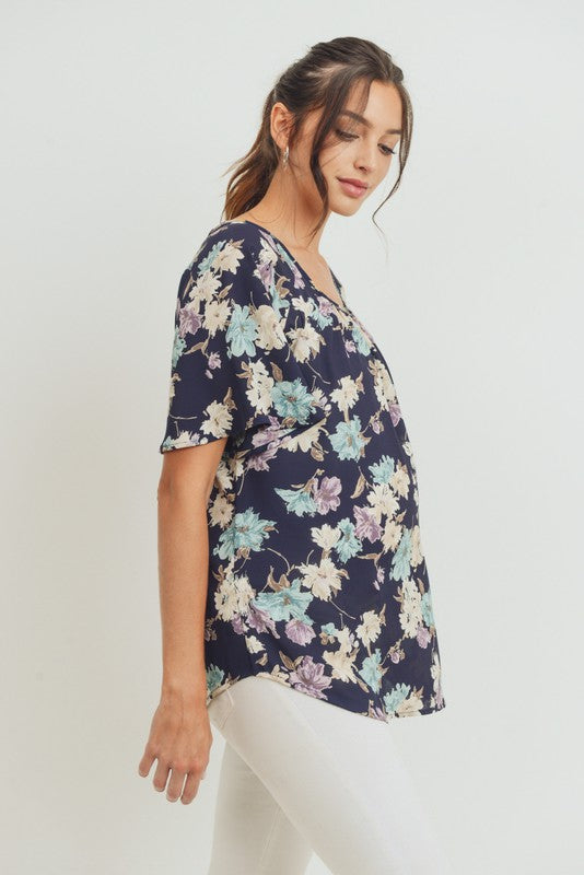 Navy Floral | Maternity Blouse | Final Sale