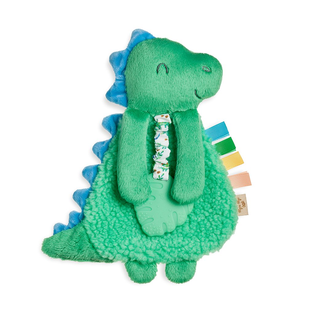 James the Green Dino Itzy Friends Itzy Lovey™ | Plush Lovey and Silicone Teething Toy for Baby