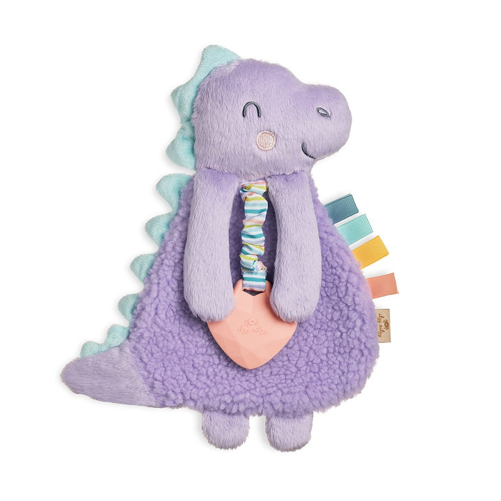 Purple Dino Itzy Friends Itzy Lovey™ | Plush Lovey and Silicone Teething Toy for Baby