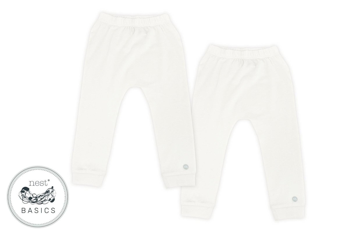 Basics Organic Cotton Ribbed Harem Pants (2 Pack) - Nest and Sprout - Nest Designs
