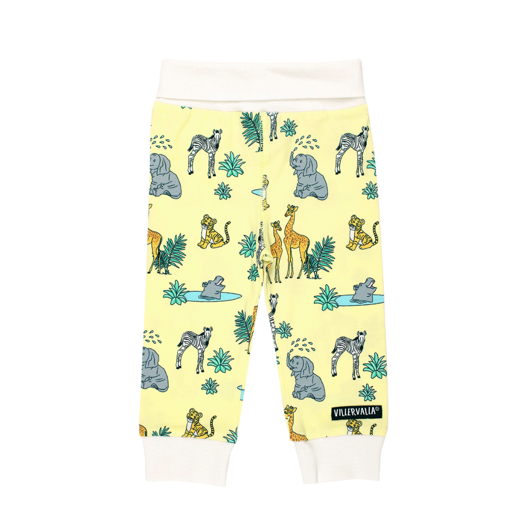 Newborn Pants | All Over Safari Print in Yellow