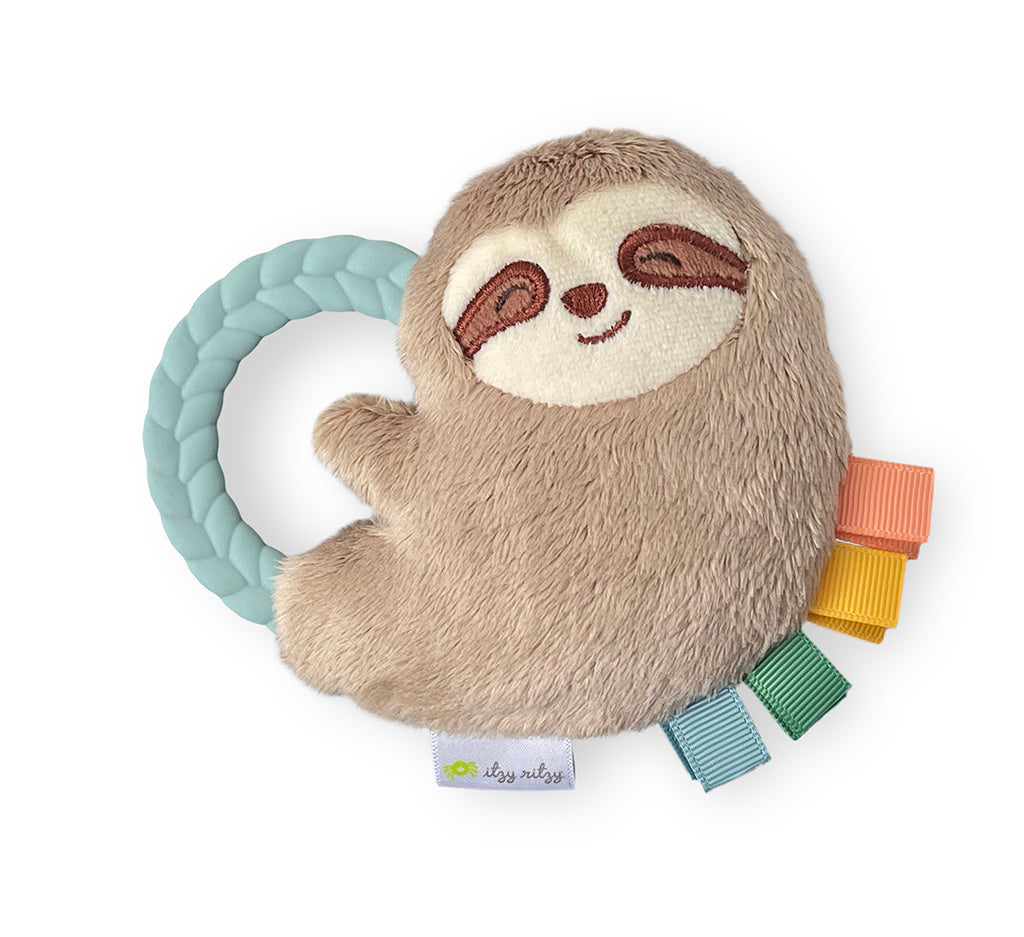 Sloth Ritzy Rattle Pal™ | Plush Rattle with Silicone Teething Ring