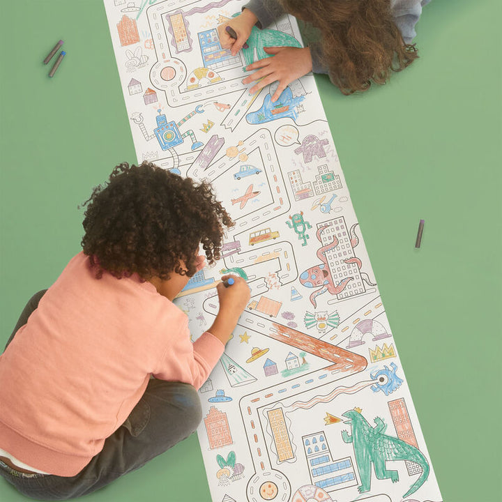 Playpa Paper | Monsters Take Over the City Colouring Roll