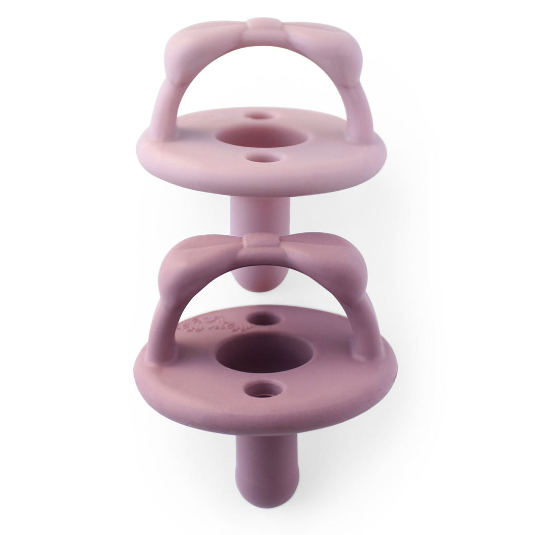 orchid and lilac bows Sweetie Soother™ | 2 Pack of Silicone Soothers from Itzy Ritzy