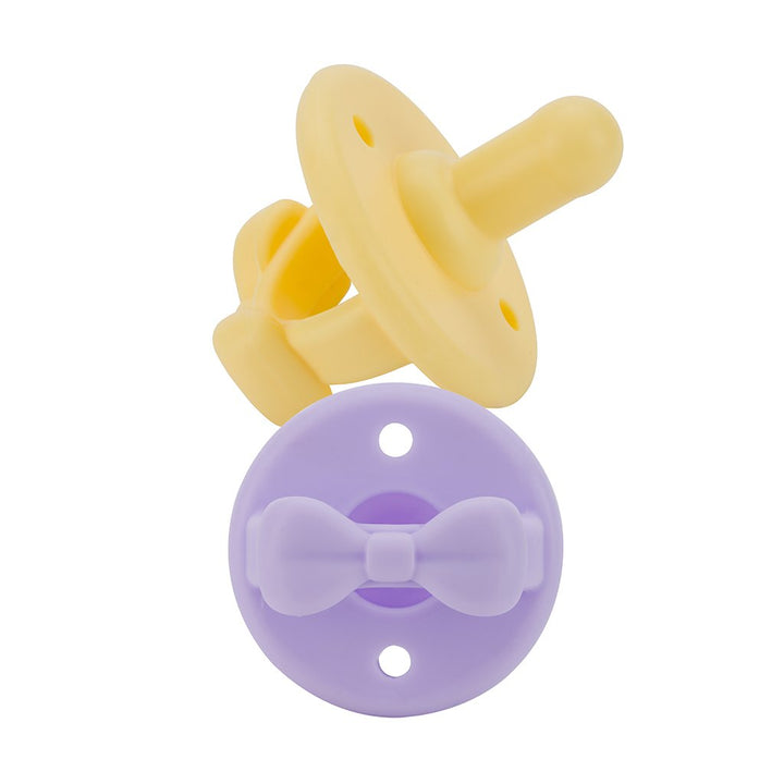 daffodil purple diamond and yellow Sweetie Soother™ | 2 Pack of Silicone Soothers from Itzy Ritzy