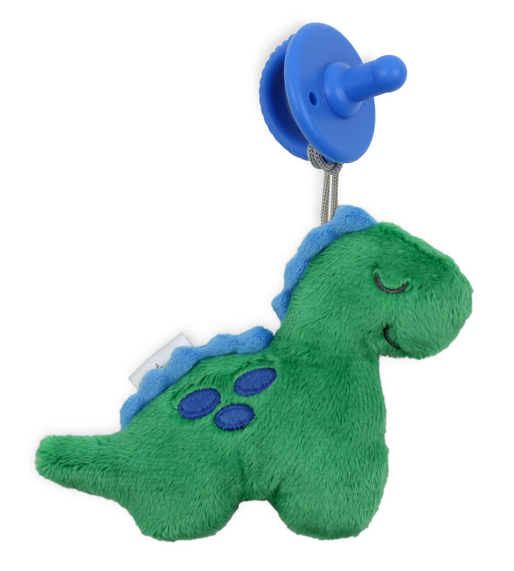 Green Dino with Blue Pacifier Sweetie Pal™ Pacifier & Stuffed Anima