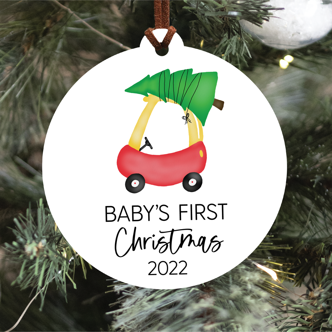 Baby's First Christmas Ornament 2022 Red Car  | Clearance