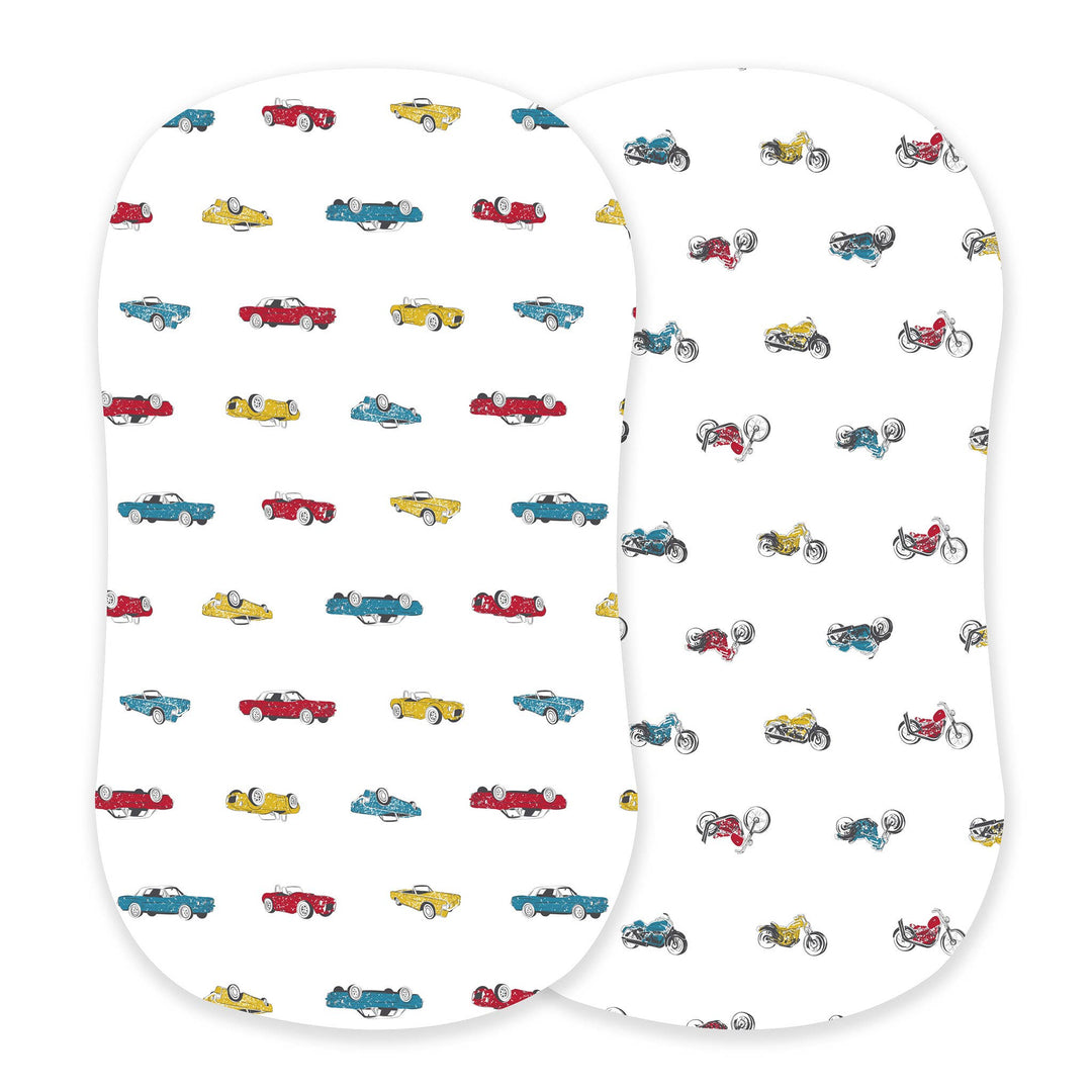 Vintage Muscle Cars and Vintage Motorcycles Bassinet Sheets
