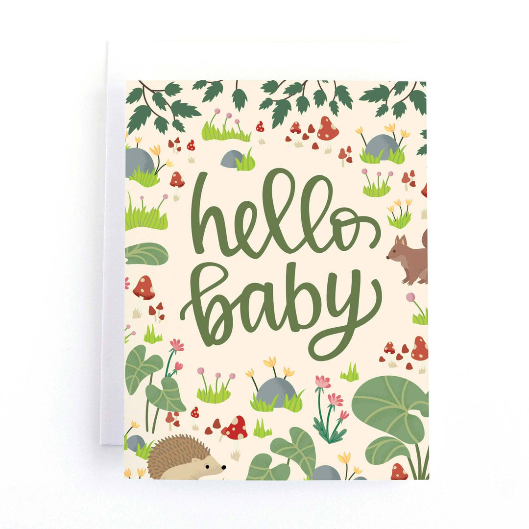 Hello Baby (woodland forest) Baby Shower Card