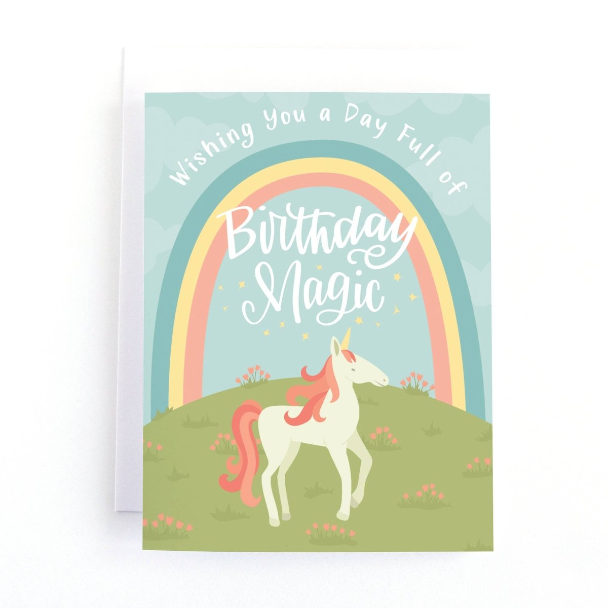 Wishing you a birthday… (unicorn) Birthday Card - Nest and Sprout - Pedaller Designs