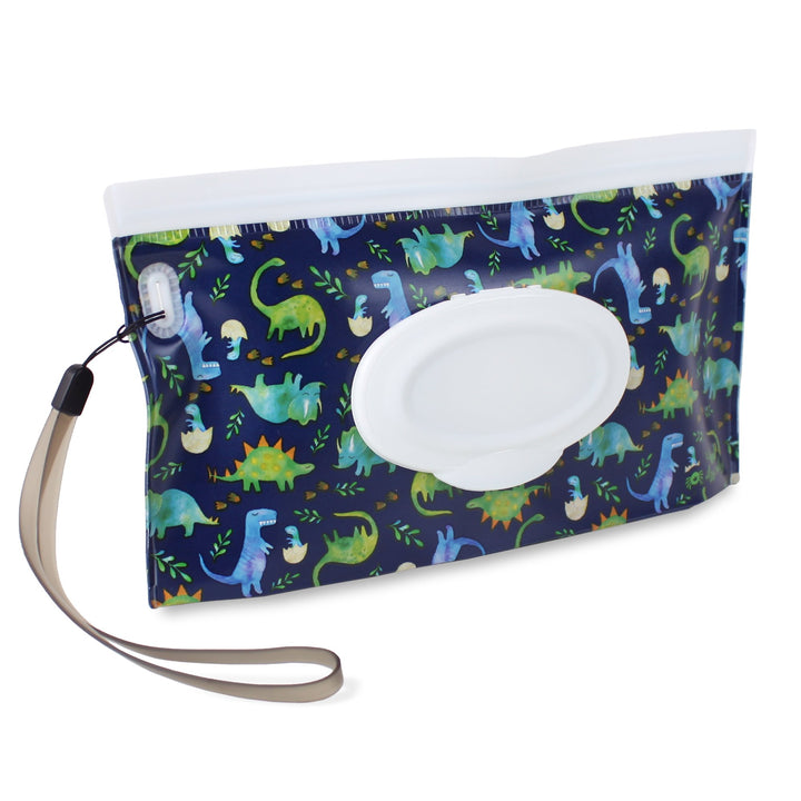Take and Travel™ Pouch Reusable Wipes Cases Blue Dino